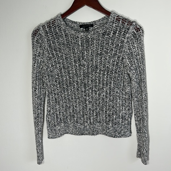Ann Taylor Sweaters - Ann Taylor Marled women Sweater Long Sleeve Black White Knit Pullover Size XS